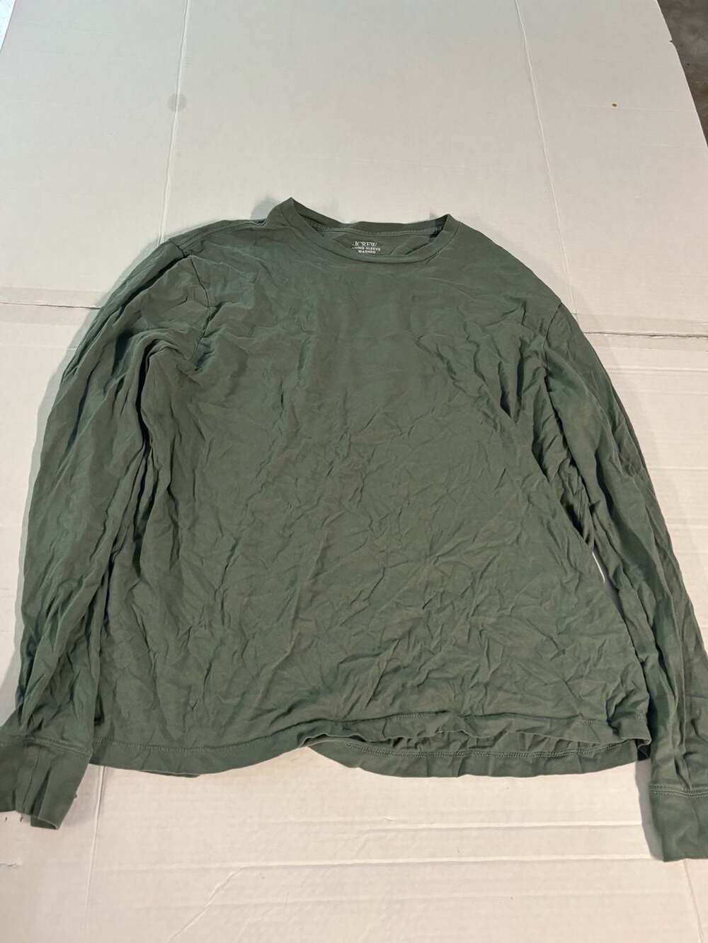 J.Crew Long Sleeve Washed T-Shirt Green Men’s Large